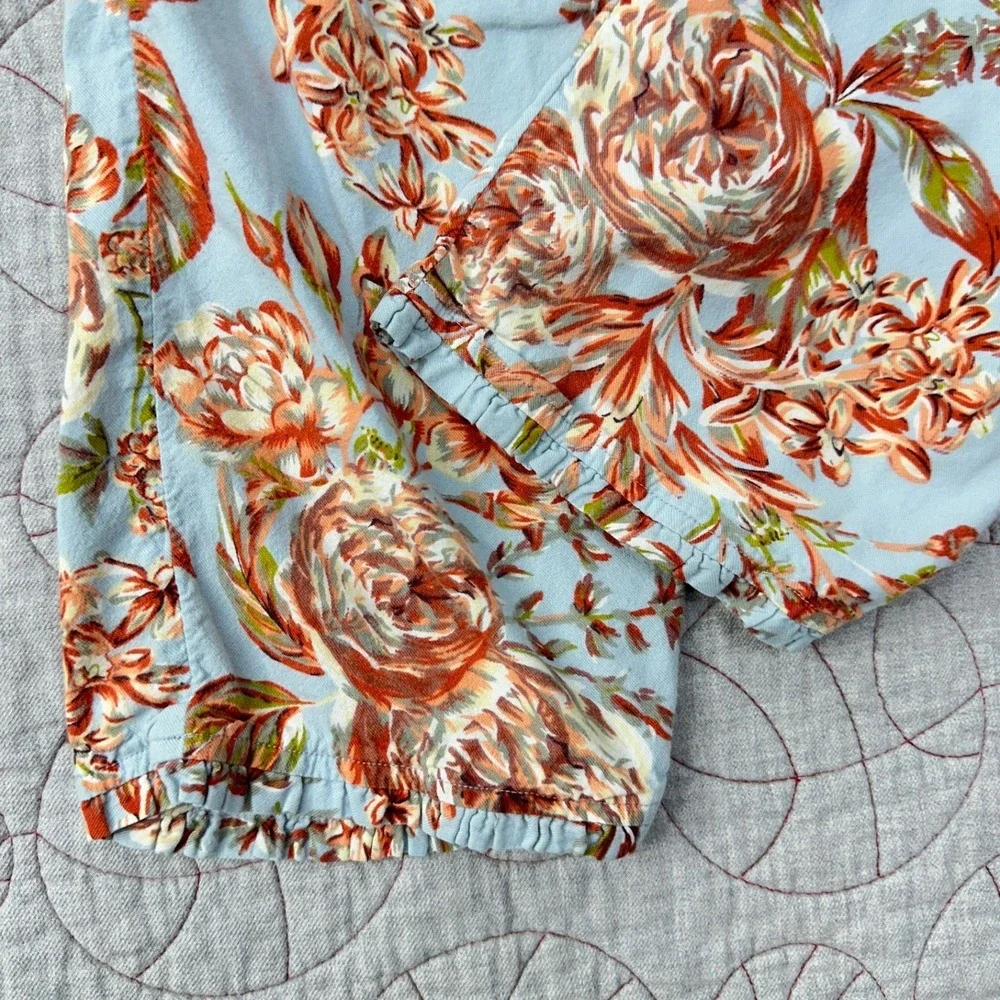 Soft Surroundings Pajama Pants Blue‎ Floral Divine Flannel 2ED79 / Women's Small